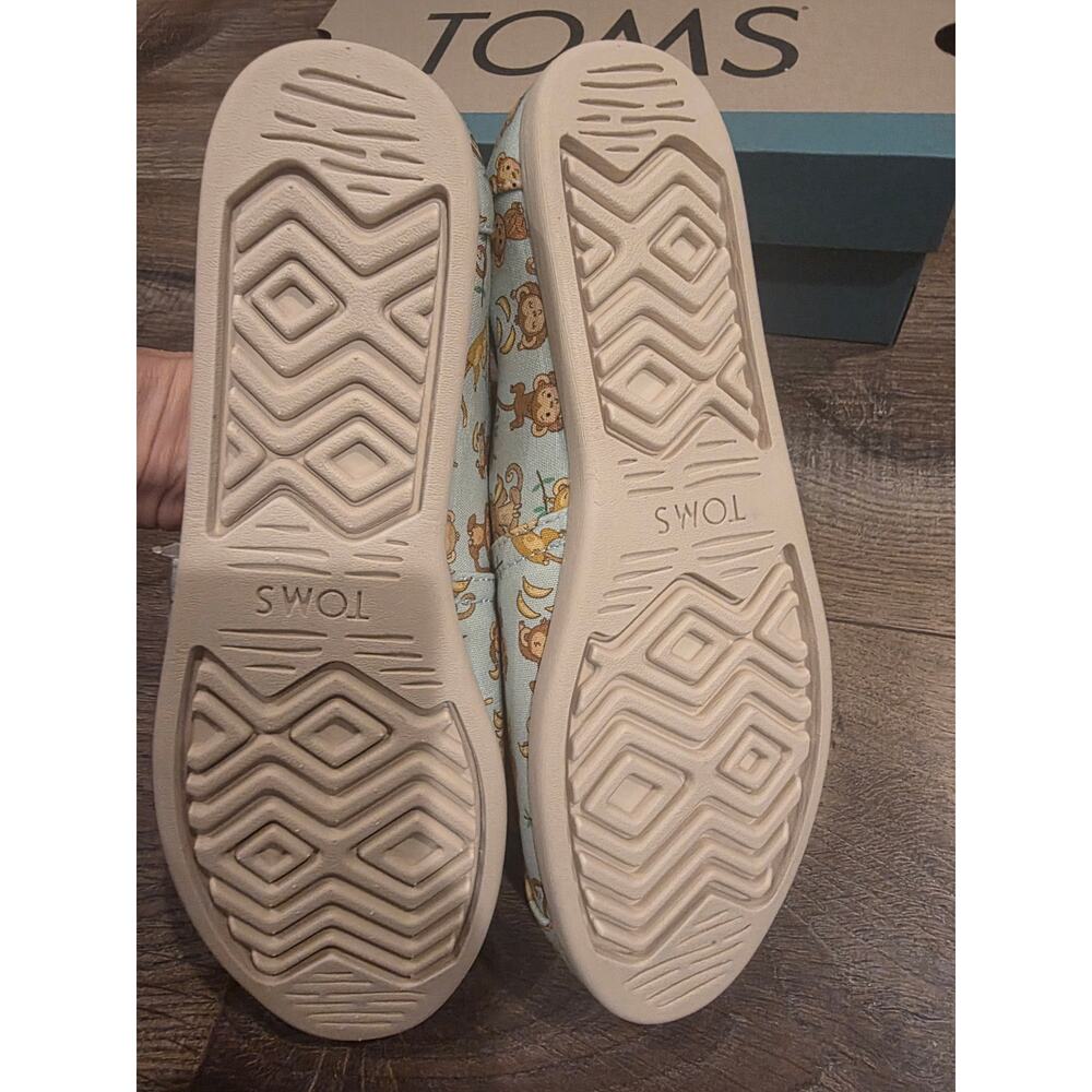 TOMS Alpargata Blue Monkey Business Printed Canvas Shoes Women's Size 9 - Picture 3 of 5
